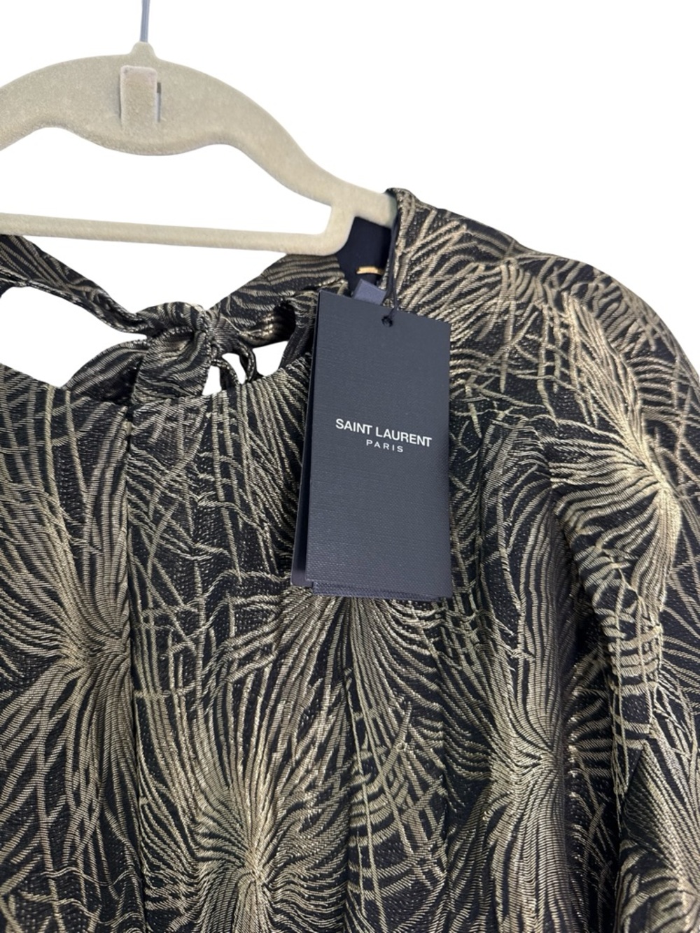 Yves Saint Laurent Gold Shimmer Cocktail Mini Dress - Picture 10 of 16